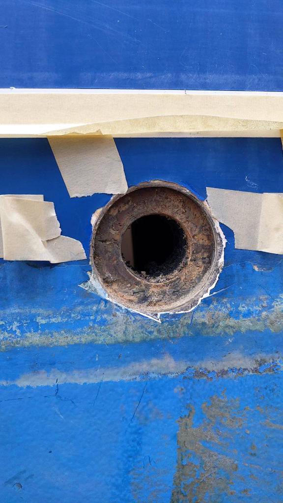 hole in a boat