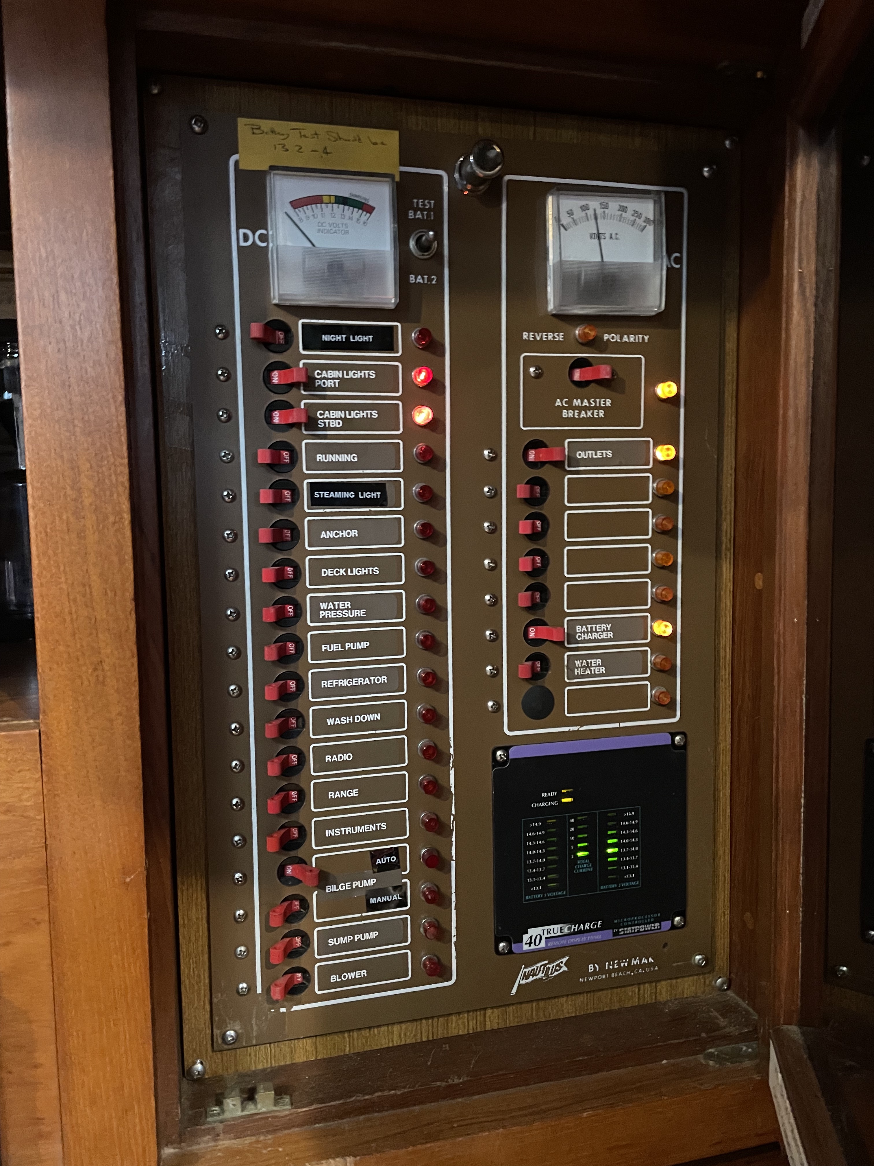 main breaker panel in the sailboat