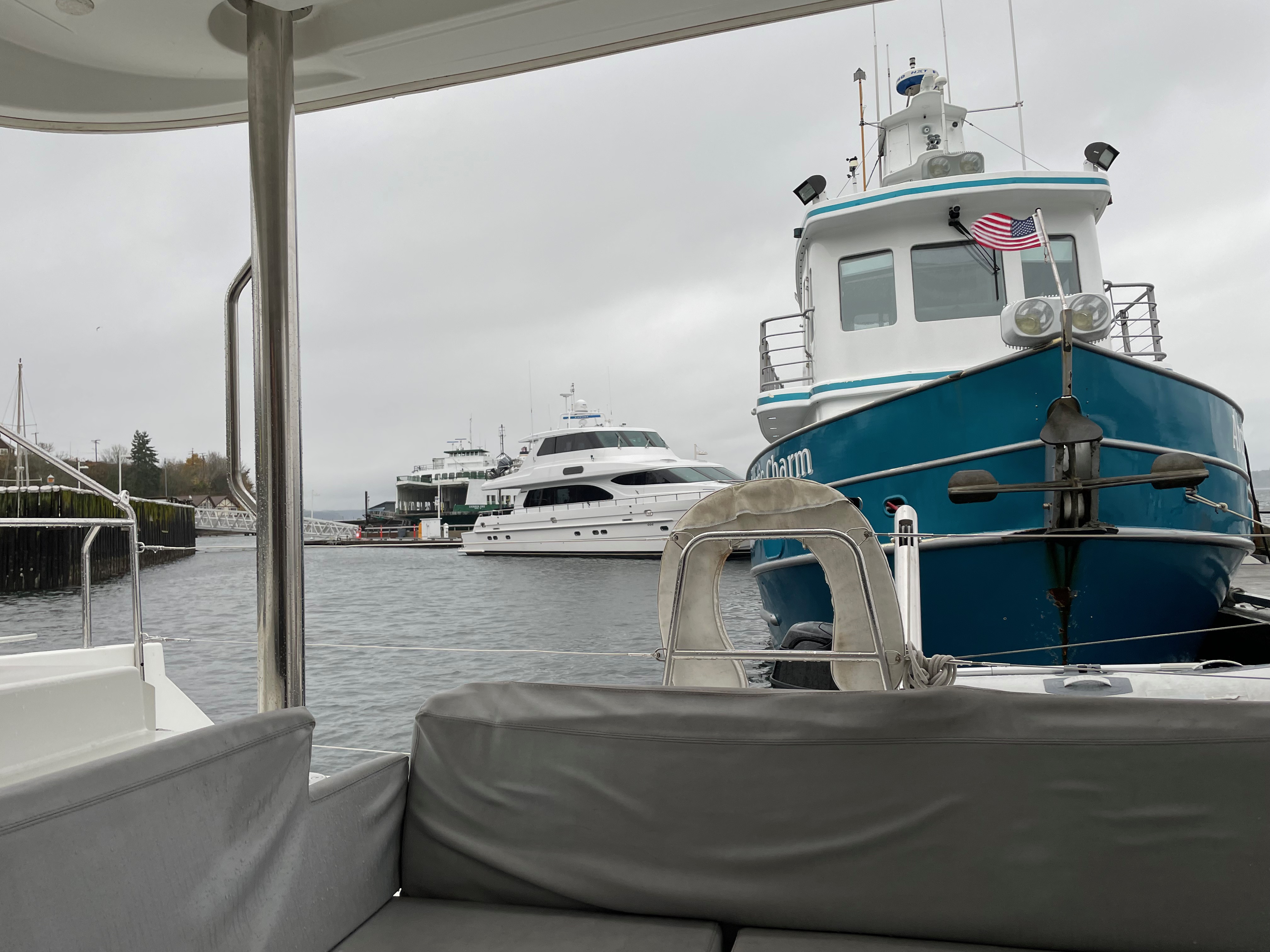 other boats tied up to the breakwater