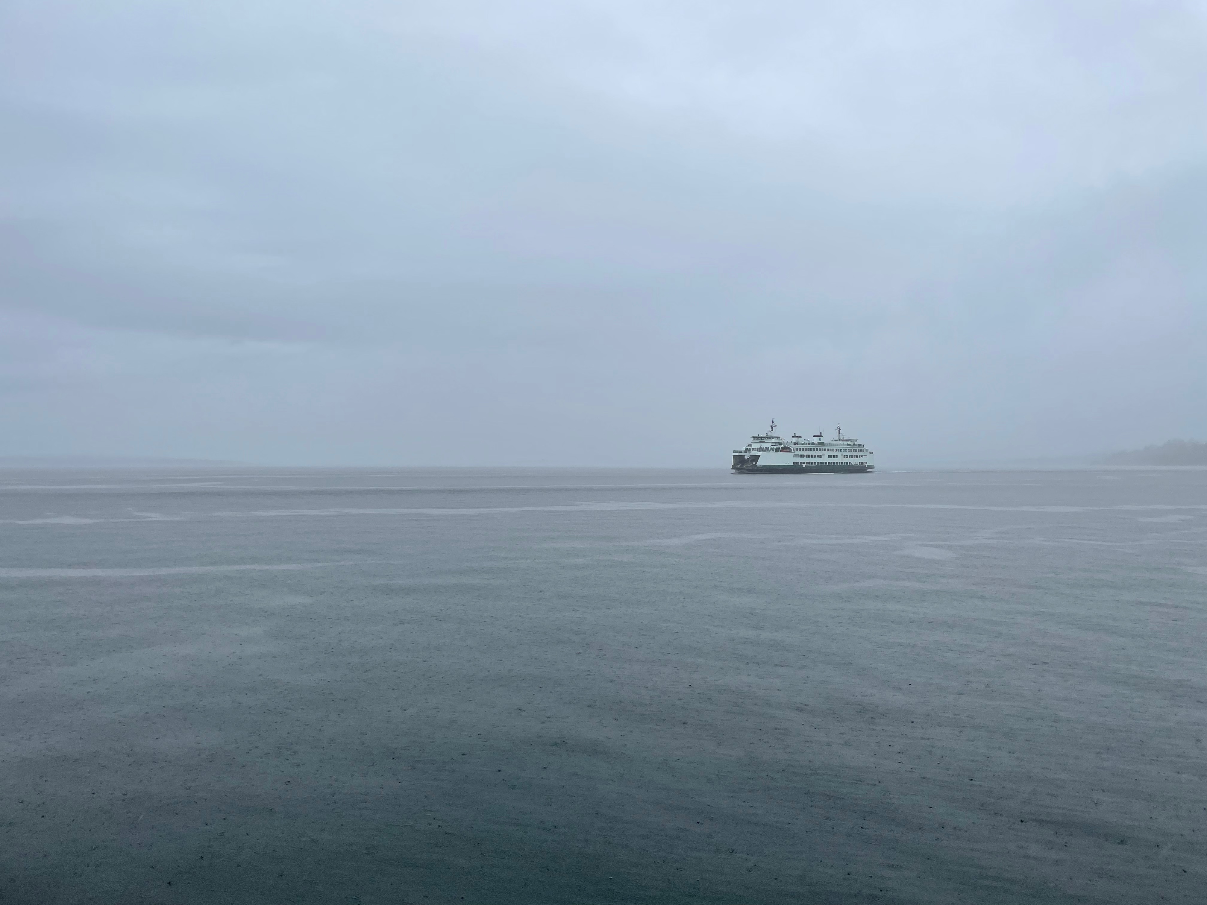 Washington State Ferry in the fog