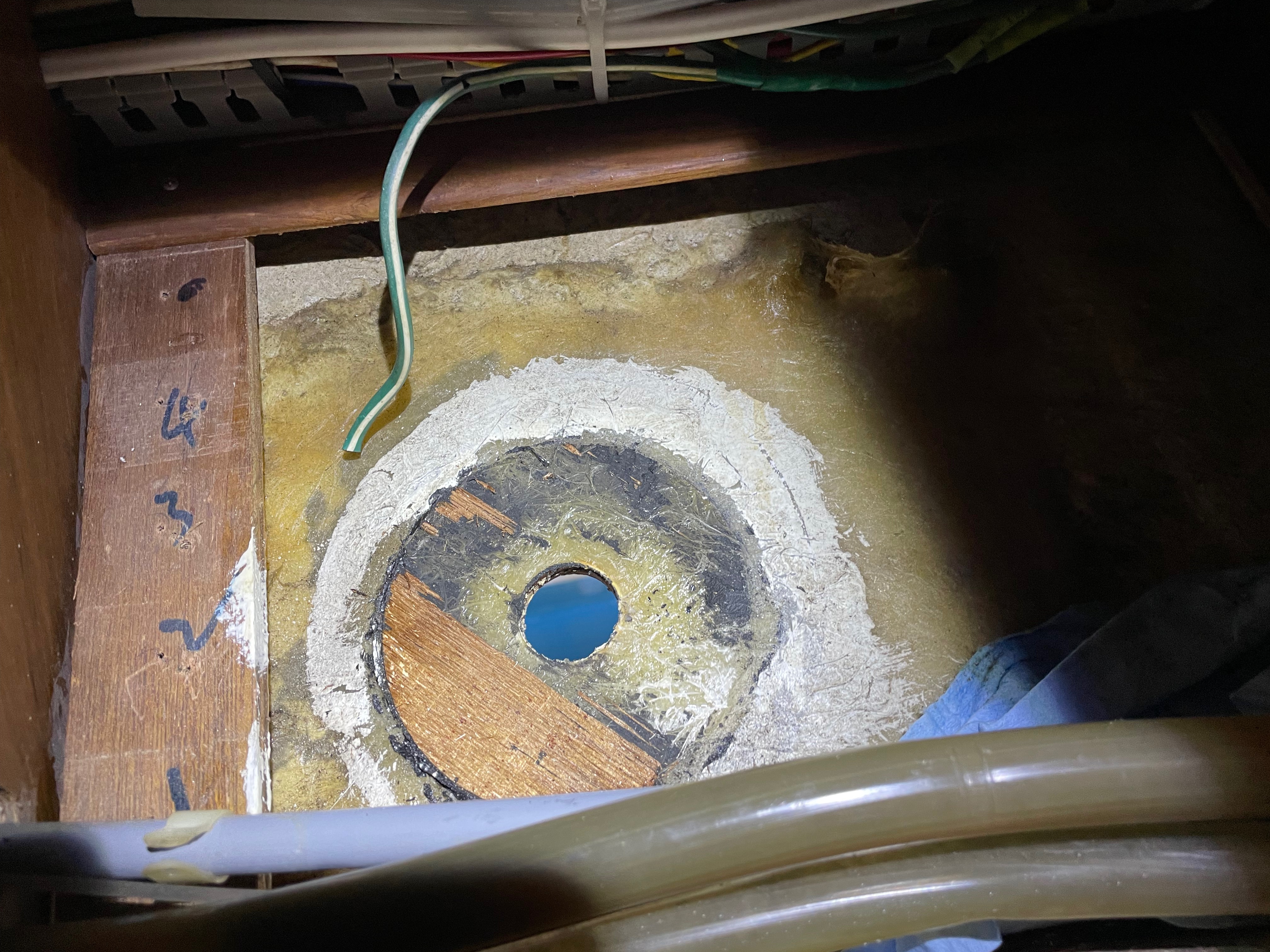 inside hull of a sailboat