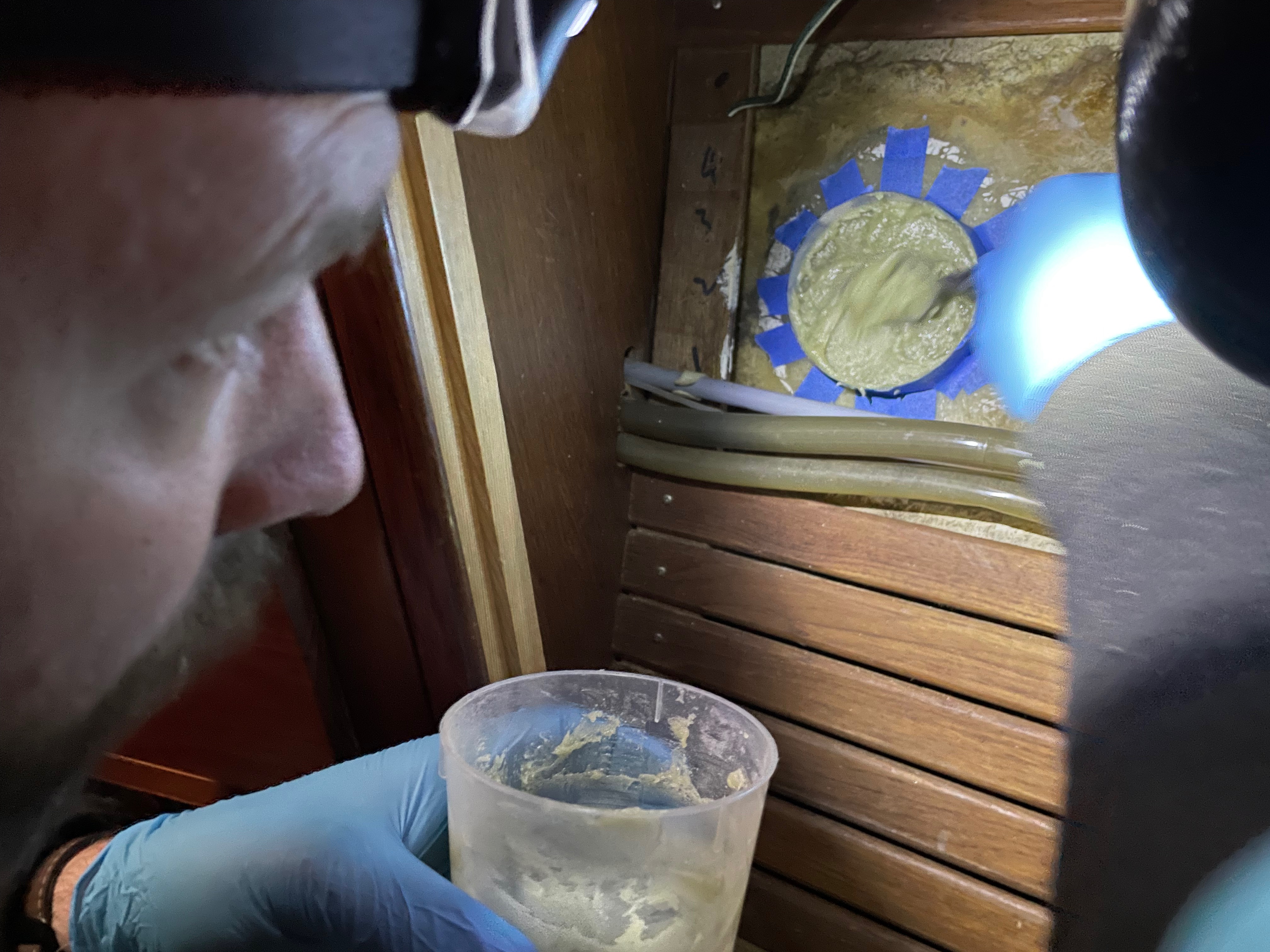 Shane building a backing plate from epoxy