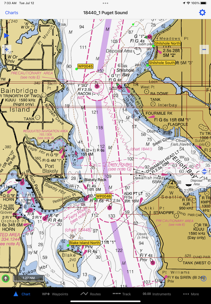 navigation chart of Puget Sound